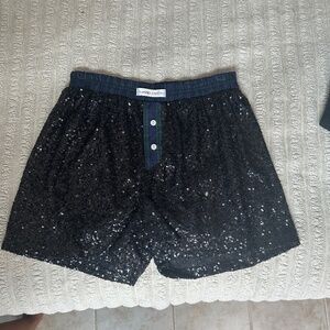 HANDOVER BLACK SEQUIN BOXERS SZ LARGE